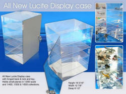 Lucite Acrylic Display Case with Lock & Key - Height 16 5/16" x Width 10 7/8" x Depth 9 1/2"