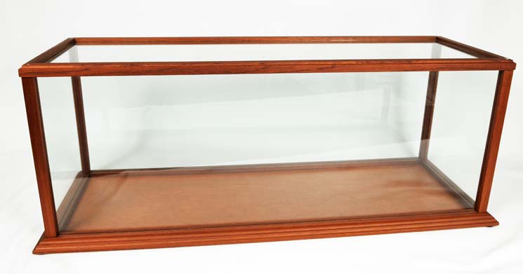 Medium Ship Display Case - Mahogany & Acrylic Glass