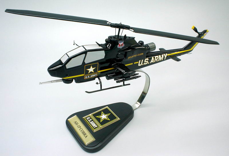  1P Cobra  Gunship Helicopter  1/32 Scale Mahogany Model  STSGOARMY