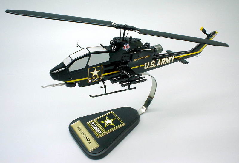 U.S. Army - GO ARMY! - Bell - AH-1P Cobra - Gunship Helicopter - 1/32 Scale Mahogany Model - STSGOARMY