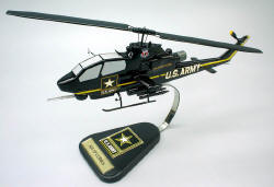 U.S. Army - GO ARMY! - Bell - AH-1P Cobra - Gunship Helicopter - 1/32 Scale Mahogany Model - STSGOARMY