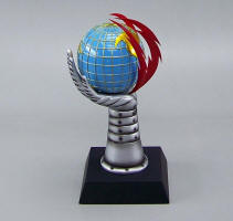 8" inch SAC Globe and Gauntlet Award - Red