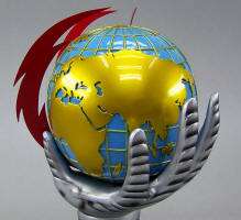 8" inch SAC Globe and Gauntlet Award - Red