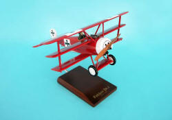 Red Baron - Fokker DR. 1 Triplane - 1/24 Scale Mahogany Model - F0224F1W