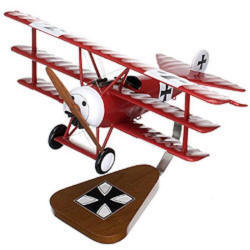 Red Baron Fokker DR. 1 Triplane - 1/18 Scale Elite Skywarrior Mahogany Model - F1818