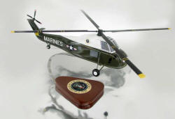 USMC - Presidential One Helio - Sikorsky VH-34D Seaking Marine One Helicopter - 1/48 Scale Mahogany Model - C6248H3W