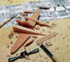 Hand carved from aircraft blueprints!