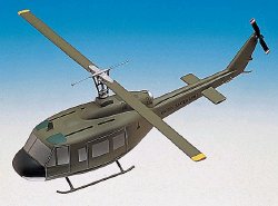 US Army - UH-1D Iroquois (Huey/Slick) - 1/32 Scale Mahogany Model - D0532H3W