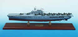 Click H For A Larger View - USN CV-8 Hornet Aircraft Carrier - 1/350 Scale Mahogany Model