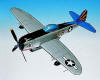 US Army Air Corps - Republic - P-47B Thunderbolt - 1/32 Scale Mahogany Model - ESAF004W
