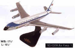 Air Force One - Boeing VC-137A 707 - Tail No. 26000 - President John F. Kennedy's Plane - 1/100 Scale Mahogany Model - B3110C3W