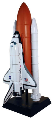 NASA - Space Shuttle Endeavour with Full Stack - 1/100 Scale Mahogany Model