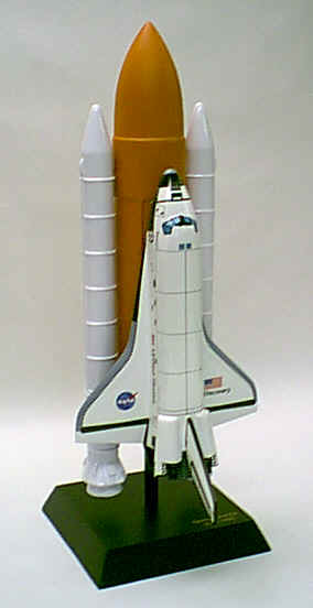 NASA - Space Shuttle Discovery with Full Stack - 1/100 Scale Mahogany Model