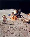 NASA - Astronauts and Flag on Moon - Apollo 15 Lunar Landing Lithograph - 16x20 inches