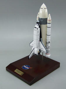 Columbia Shuttle Full Stack - 1/144 Scale Mahogany Model