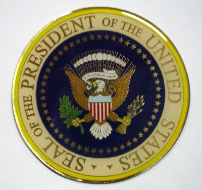 US Presidential Seal - 2 3/16" inch brass plaque