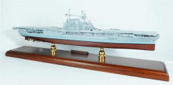 Click H For A Larger View - USN CV-8 Hornet Aircraft Carrier - 1/350 Scale Mahogany Model