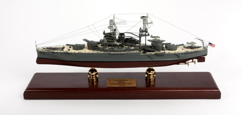 USS Arizona BB-39 - 1/350 Scale Mahogany Ship Model