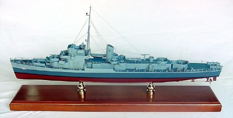 Click image for a larger view! - USS Bostwick DE-103 Destroyer Escort - Custom Mahogany Ship Model
