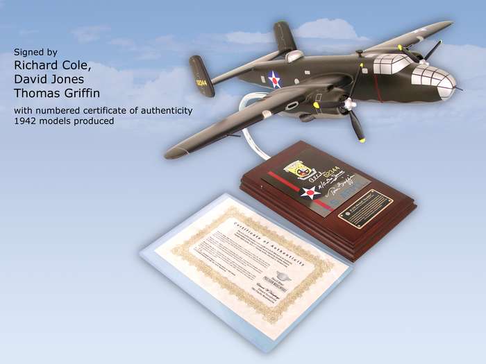 North American B-25 Mitchell "Doolittle's Raiders" signed by Colonel Richard E. Cole