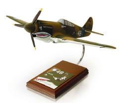 Curtiss - P-40B Tomahawk - 1/24 Scale Mahogany Model - Signed by Brigadier General David Lee "Tex" Hill - ESAF003TH