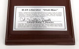 Consolidated - B-24D "Utah Man" - Ploesti Raid - Signed 1/100 Scale Mahogany Model