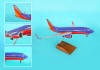 SkyMarks Supreme - Southwest 737-700 w/ Winglets, Gear & Wood Display Stand - 1/100 Scale