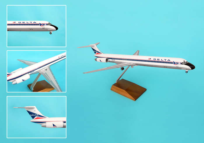 SkyMarks Supreme SKR8607 Delta Md-80 1-100 2007 Livery With Wood Stand and Gear for sale online 