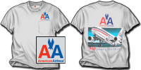 American 767 Pocket T-Shirt - It has the 767 on the back, and the AA logo on the front over the pocket. Sizes Large and XL only