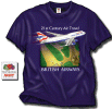 British Airways 747-400 - 21st Century Air Travel! The new livery displayed on our British Airways B747-400 has evidently inspired many other airlines to copy it. Here is the original. The "world's favourite 747" is on a 100% cotton ash shirt printed with royal blue, red, greys, and metallic silver highlights. The shirts depicts "The City of Manchester" and yes, it does have the correct registration! Sizes M, L, XL , XX: and 3XL.