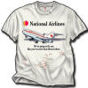 National B727-100 Sun King - "We're Going to Fly You like You've Never Been Flown Before". That's the theme of this new National "Sun King" 727-100 shirt. With a system map below (each city dot a Sun King logo!). Presented on a 100% cotton Natural color shirt! (slightly more tan color than the image shown) It is guaranteed to make all you National fans happy! . Size M, L, XL, XXL and 3XL.