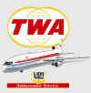 TWA L-1011 T- Shirt - The TWA L-1011 served the airline for many years before being retired from the fleet. Here it is in the original colors on the front of a 100% ash shirt.
