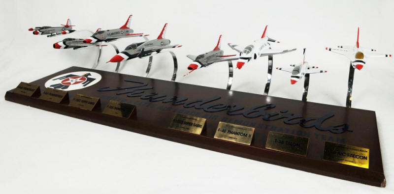 USAF - Thunderbirds Collection - Set of 8 1/72 Scale Mahogany Models