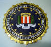 US Department of Justice - Federal Bureau of Investigation 14 inch Mahogany Wall Plaque - DOJFBI-14